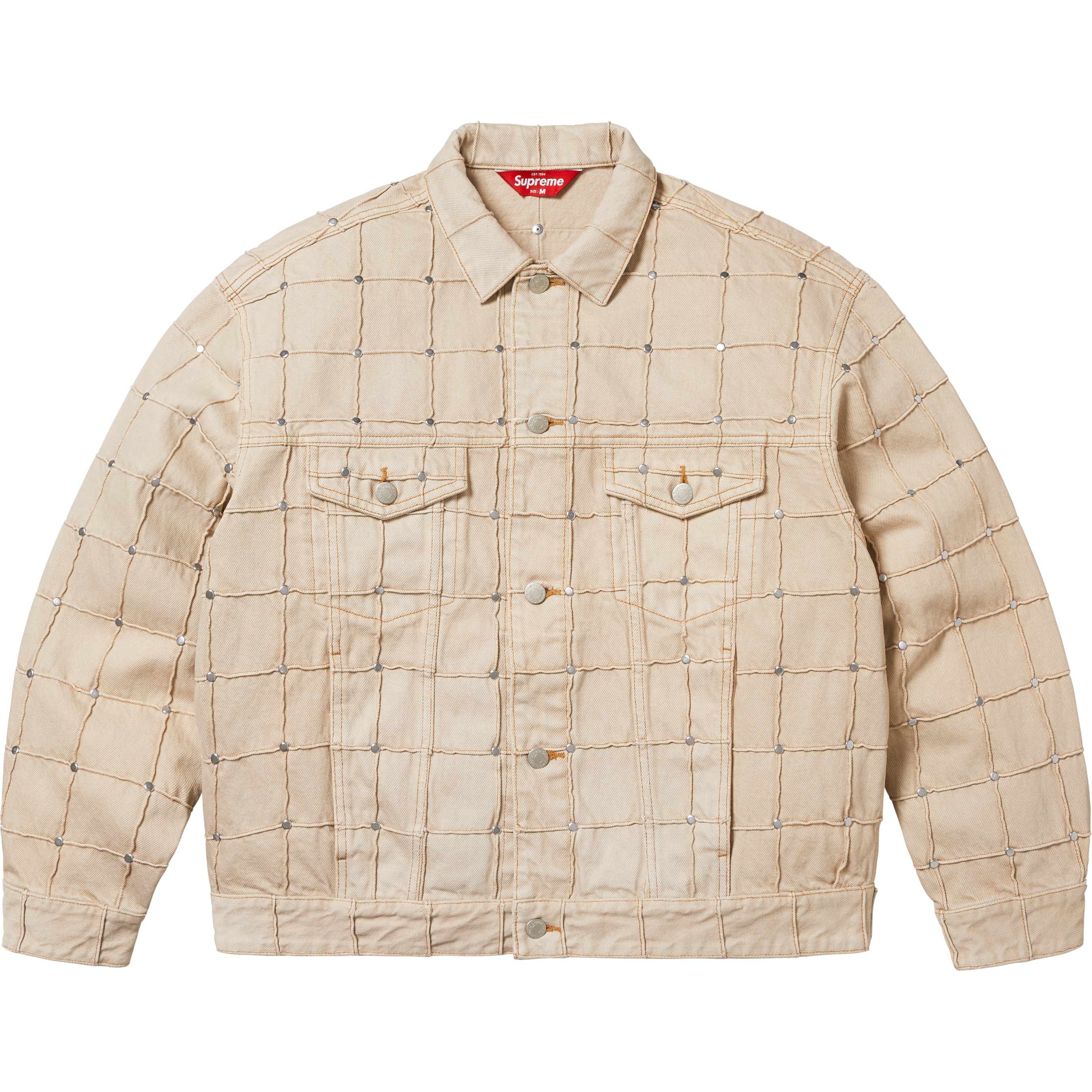 Studded Seam Denim Trucker Jacket view 14